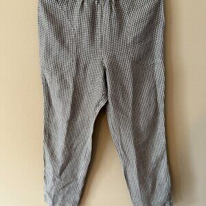 notPERCEFTLINEN Oatmilk Gingham Genova Pants